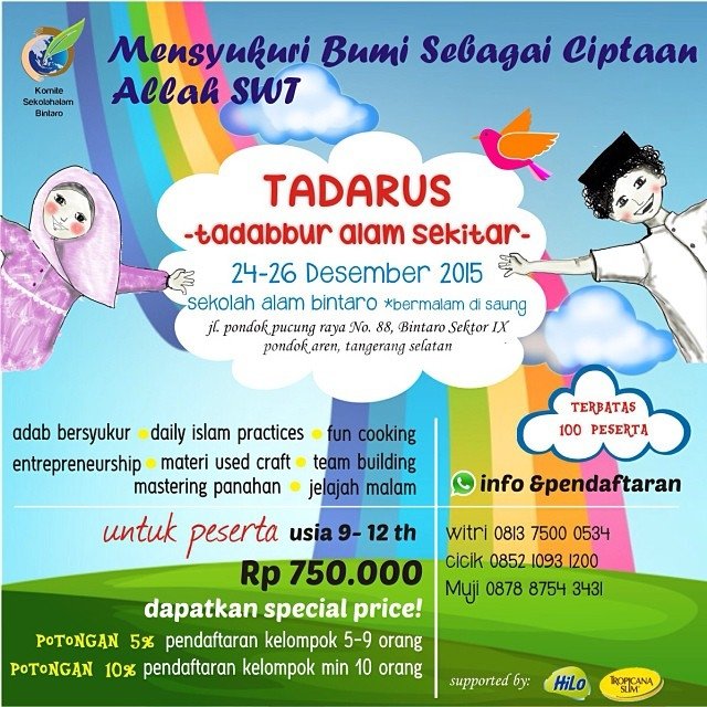 Tadarus - Tadabbur Alam Sekitar - Kids & Parents Events - Liburan Anak