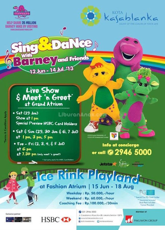 Sing And Dance With Barney - Kids & Parents Events - Liburan Anak ...