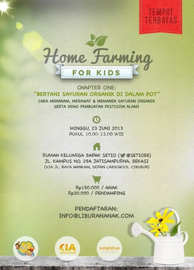 Home Farming for Kids : Bertani Sayuran Organik di Pot