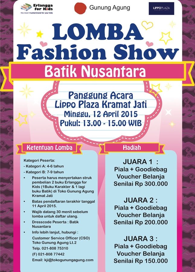 Erlangga for Kids - Lomba Fashion Show Batik Nusantara