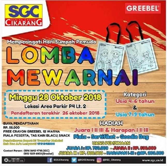 Lomba Mewarnai di Sentra Grosir Cikarang
